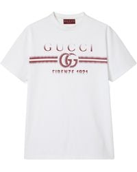 Gucci - Logo Printed Jersey T-Shirt - Lyst