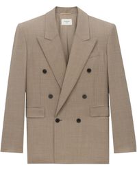 Saint Laurent - Double-Breasted Long-Sleeved Jacket - Lyst