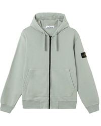 Stone Island - Logo Patch Zip-Up Hoodie - Lyst