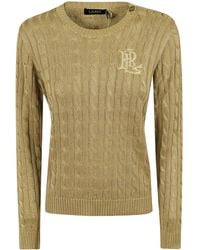 Ralph Lauren - Lauren Cable Logo Knitted Jumper - Lyst