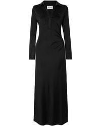 TOVE Erin Gathered Silk-Crepe Maxi Dress in White | Lyst