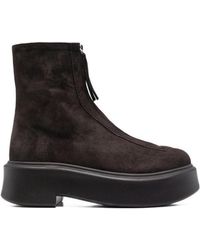 The Row - Zipped Suede Boot - Lyst