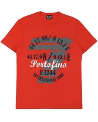 EA7 - Logo T-Shirt With Round Neck - Lyst