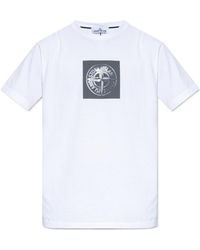 Stone Island - Logo Printed Crewneck T-Shirt - Lyst