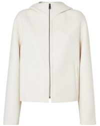 Fendi - Jacket Ivory Ff Zucca Wool Blouson - Lyst