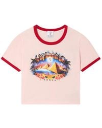 CASABLANCA - Cropped Graphic T-Shirt - Lyst