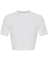 Alaïa - Alaïa Cropped Knitted Top - Lyst