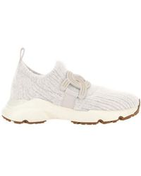 Tod's - Kate Round-Toe Knitted Sneakers - Lyst