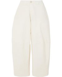 Lauren Manoogian - High-Waisted Wide-Leg Cotton Trousers - Lyst