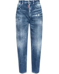 DSquared² - Distressed Tapered Leg Jeans - Lyst