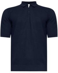 Eleventy - Half Zip Short Sleeve Knitted Sweater - Lyst