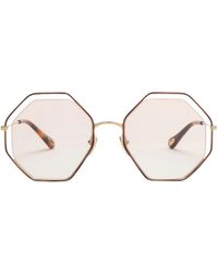 Chloé - Round Metal Frame Sunglasses - Lyst