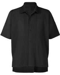 Homme Plissé Issey Miyake - Homme Plissé Issey Miyake Short Sleeved Pleated Buttoned Shirt - Lyst