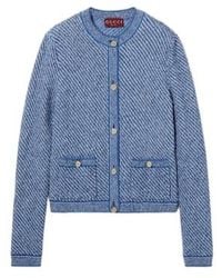 Gucci - Fine Button-Up Crewneck Cardigan - Lyst