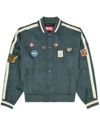DIESEL - Satin Bomber Jacket With Patches - Lyst