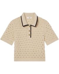 FRAME - Short-Sleeved Knitted Polo Shirt - Lyst