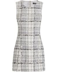 Dolce & Gabbana - Tweed Mini Dress - Lyst