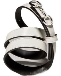 Gucci - Thin Belt With Horsebit Buckle - Lyst
