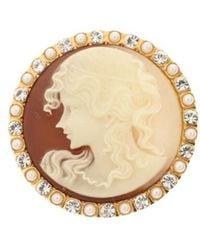 Dolce & Gabbana - Round Embellished Cameo Brooch - Lyst