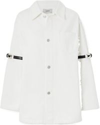 Coperni - Oversized Leather-Trimmed Paneled Denim Jacket - Lyst