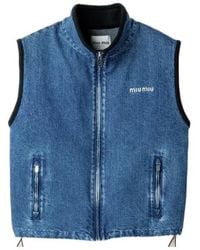 Miu Miu - Cashmere Denim Blouson Vest - Lyst