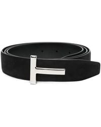 Tom Ford - T-Buckle Suede Belt - Lyst