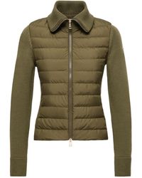 Moncler - Padded Zip-Up Wool Cardigan - Lyst