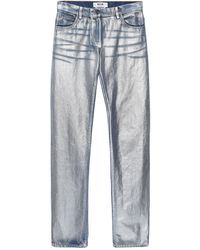 MSGM - Metallic-Finish Straight Jeans - Lyst