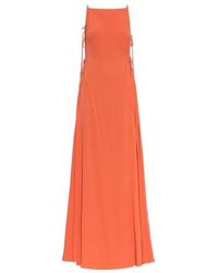 Alaïa - Side-Tie Spaghetti-Strap Maxi Dress - Lyst