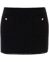 Miu Miu - Logo-Patch Sequin-Trim Mini Skirt - Lyst