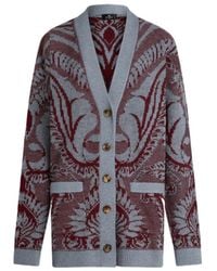 Etro - Wool Jacquard Cardigan - Lyst