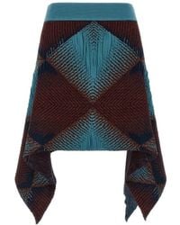Kiko Kostadinov - Ikat Argyle Asymmetric Knitted Skirt - Lyst
