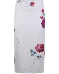 N°21 - Floral-Print Midi Skirt - Lyst