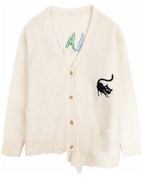 CHARLIE LUCIANO - Imitation Of Old Logo Knitted Cardigan - Lyst