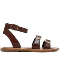Celine - Round Toe Flat Sandals - Lyst