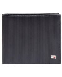 Tommy Hilfiger - Hilfiger Flag Ribbed Leather Bifold Wallet - Lyst
