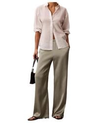 Calvin Klein - Elastic-Waist Wide-Leg Pants - Lyst