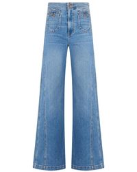 Veronica Beard - High-Rise Wide-Leg Jeans - Lyst