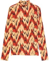 Ulla Johnson - High-Neck Patterned T-Shirt - Lyst