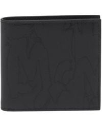 McQueen - Abstract Print Bi-Fold Wallet - Lyst