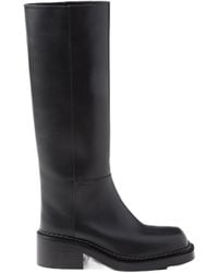 Prada - Square-Toe Knee-High Boots - Lyst