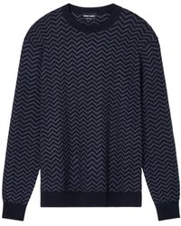 Giorgio Armani - Plated Chevron Crewneck Jumper - Lyst