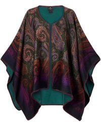 Etro - Reversible Paisley-Jacquard Wool-Blend Cape - Lyst