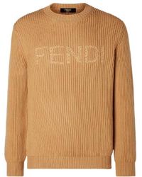 Fendi - Logo Lettering Crewneck Jumper - Lyst