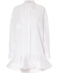 Stella McCartney - Piqué-Trimmed Cotton-Poplin Mini Dress - Lyst