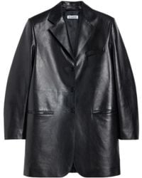Jil Sander - Single Breasted Leather Jacket - Lyst