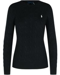 Polo Ralph Lauren - Logo Embroidered Cable-Knitted Jumper - Lyst