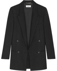 Saint Laurent - Double-Breasted Oversized Jacket - Lyst