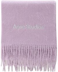 Acne Studios - Logo Detail Fringed Scarf - Lyst