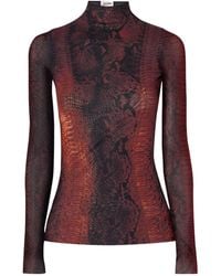 Jean Paul Gaultier - Snake-Print Mesh Top - Lyst